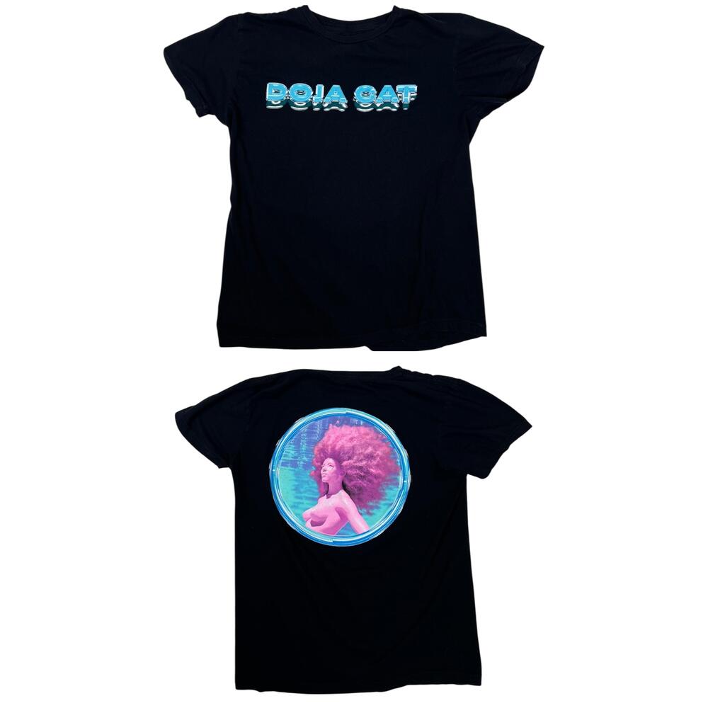 Doja Cat T-Shirt Women's Medium Black Portrait Graphic Album Art Music Tee